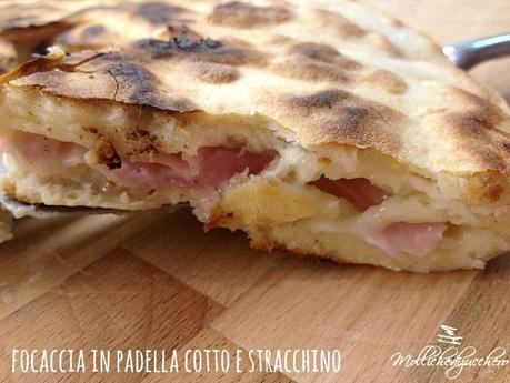 focaccia in padella cotto e stracchino