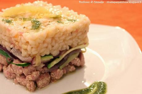 Risotto al limone con tonno fresco e verdurine - piatto ricco