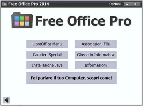 Free Office 2014 Schermata Opzioni