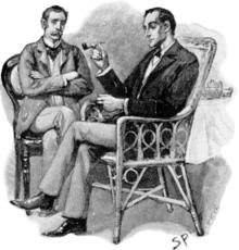 Sidney Paget illustrazione di Holmes e Watson, seduto