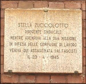 Lapide dedicata a Stella Zuccolotto