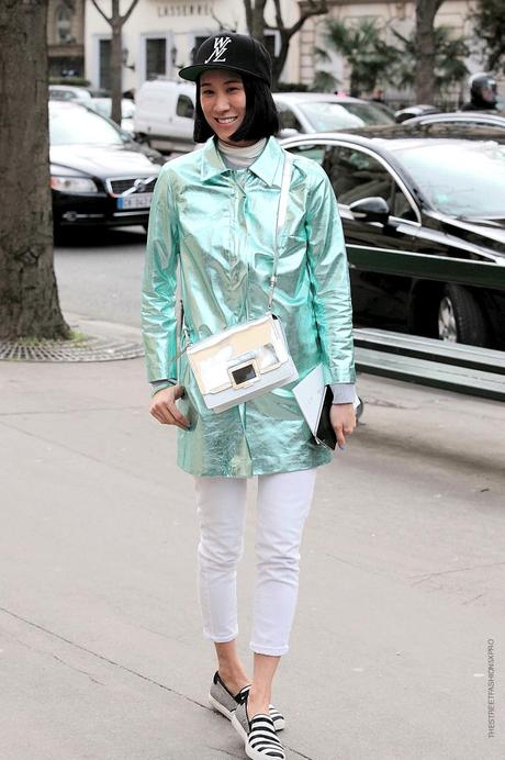 In the Street...Eva Chen in Fluo+black and Metalizzed+white