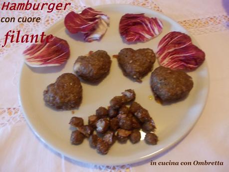 Hamburger con cuore filante