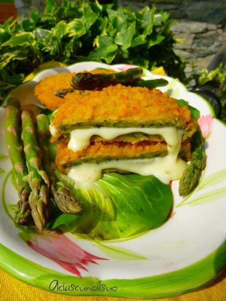 cordon bleu con gambi di asparagi e mozzarella