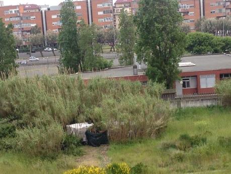 A Ostia il nuovo accampamento abusivo bruciaplastica sta giusto vicino ad una scuola