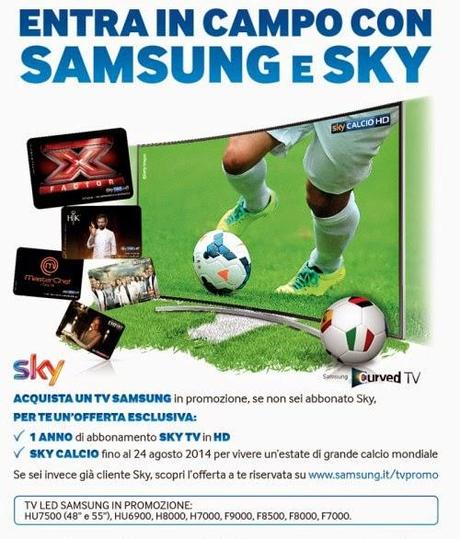 Promozione Samsung ti offre Sky: compri una TV e ricevi un anno di abbonamento a Sky HD