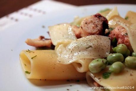 Paccheri con polpo, fave e pecorino sardo