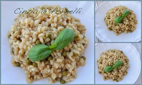 orzo risottato con piselli e basilico