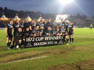 I Glasgow Warriors festeggiano la conquista della 1872Cup (Courtesy: twitter ufficiale Glasgow Warriors, @GlasgowWarriors