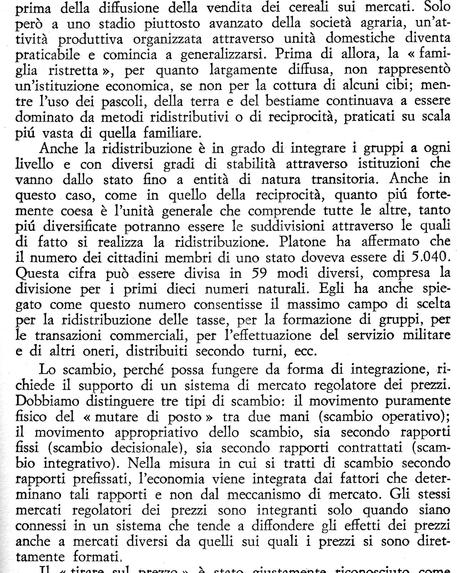 Karl Polanyi, L’economia come processo istituzionale, in AA.VV., Traffici e mercati negli antichi imperi, Einaudi, 1978, pp. 297 e segg.