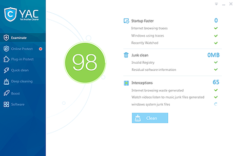 YAC ottimo  tool pulitore ottimizzatore di Windows che può essere usato gratuitamente.