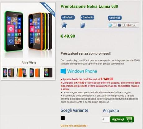 Finalmente nel catalogo di NStore il Nokia Lumia 630.