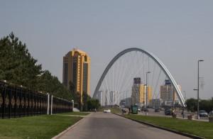 Bridge in Astana, Kazakhstan. July, 2013.