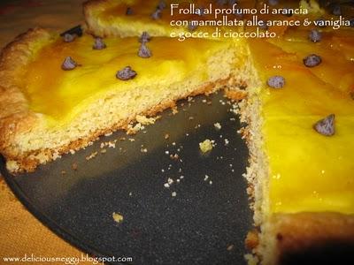 Frolla al profumo di arancia con marmellata, ricotta e gocce di cioccolato e ... UN ARANCIO CONTEST!