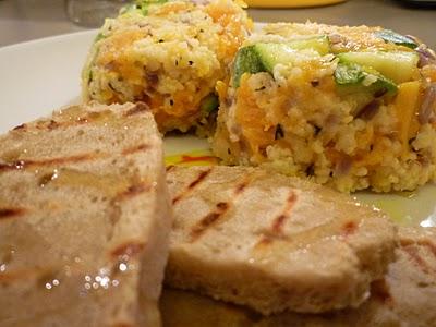 SFORMATINI DI COUS COUS ZUCCA, ZUCCHINE E MENTA