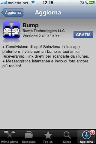 App Store: aggiornamento per Bump (v. 2.4)