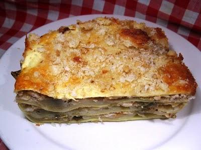 Lasagne ai carciofi e crema di formaggio