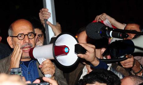 Mohamed Elbaradei protests cairo