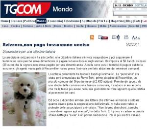 Svizzera, non paga tassa: cane ucciso