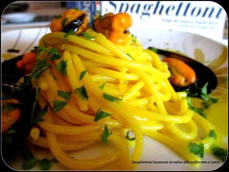 Spaghettoni in salsa allo zafferano e cozze