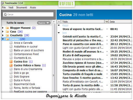 Organizzare le Ricette