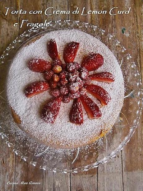 Torta con Crema di Lemon Curd e Fragole