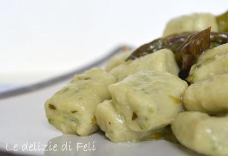 gnocchi di tofu con asparagi