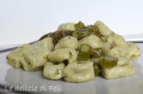 gnocchi di tofu con asparagi