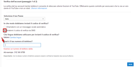 verifica account youtube