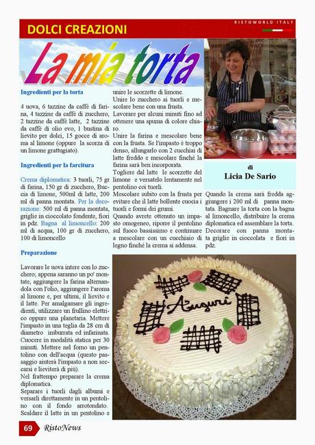 La mia torta pubblicata sulla rivista