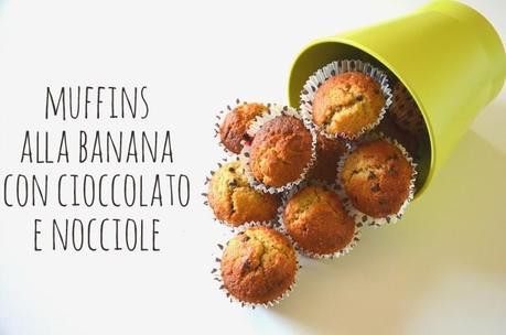 Muffins alla banana con cioccolato e nocciole