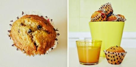Muffins alla banana con cioccolato e nocciole