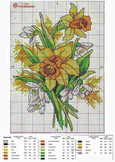 Raccolta schemi a punto croce- fiori di primavera