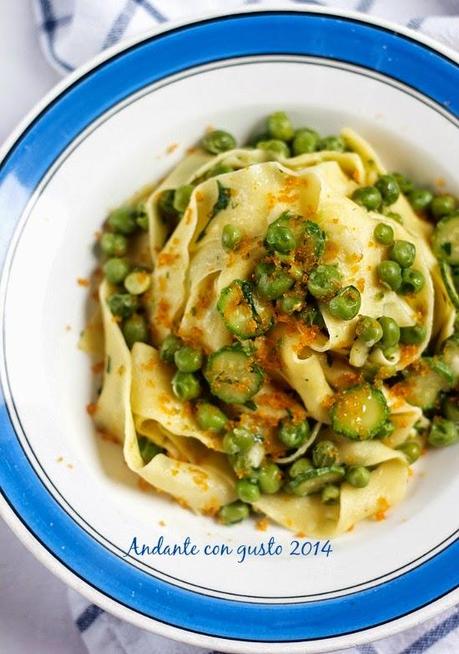 Pappardelle di primavera con bottarga di muggine per la Cucina dell'Extravergine