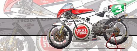 Motorcycle Art - Honda NSR 250 GP 1990 by Evan DeCiren