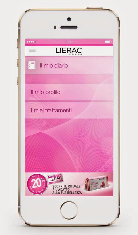 Lierac - Nasce la nuova App con tante applicazioni: essere bella sempre, il mio diario, promozioni e beauty places