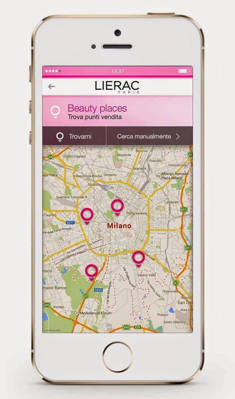 Lierac - Nasce la nuova App con tante applicazioni: essere bella sempre, il mio diario, promozioni e beauty places