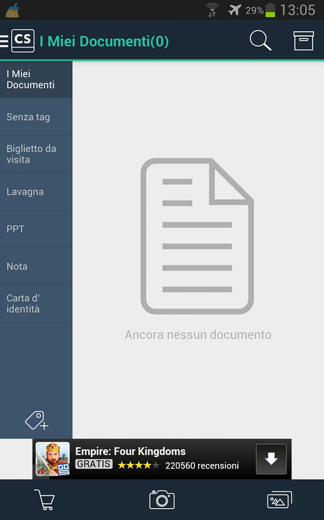 Camscanner: aggiornamento disponibile sul Play Store.