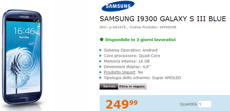 galaxy s3 saturn Samsung Galaxy S3 in offerta da Saturn: solo 249,99€! smartphone  saturn online shop samsung offerta galaxy s3 