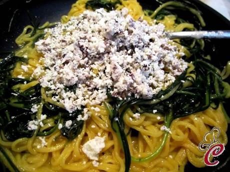 Tagiolini di zucca agli agretti e crema di feta: tempi, rincorse e... un piede salva l'altro