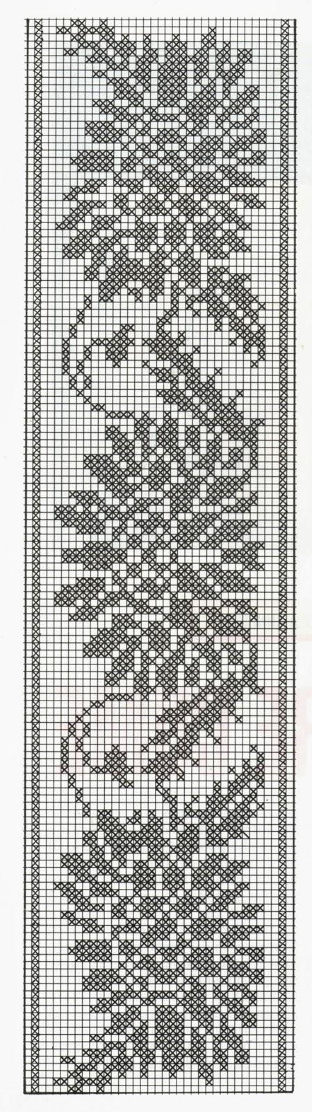 Schemi per il filet: Tris di bordi dai differenti fiori