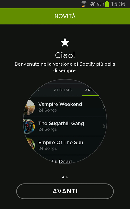 Spotify tutta nuova.