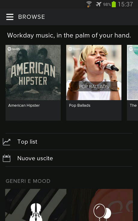 Spotify tutta nuova.