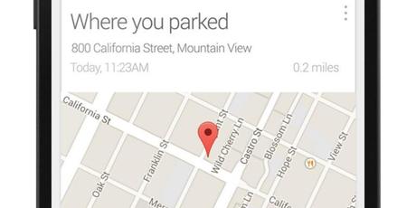 Google Now parcheggio automobile