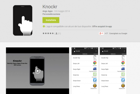 Knockr App Android su Google Play 600x406 Knockr: accendi il display e avvia le applicazioni tramite gestures applicazioni  play store google play store 