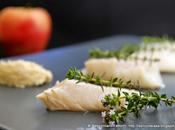 facile buona ricetta pesce: Mostella vapore timo acquavite lamponi quenelle kren