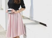 Marshmallow candy pink midi skirt