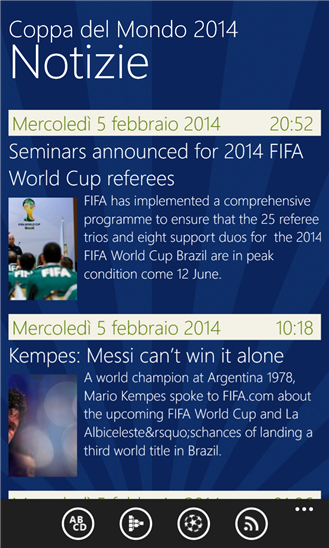  CdM 2014   ottima applicazione per seguire i Mondiali 2014 su WP8