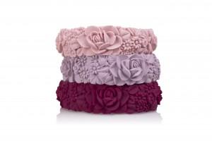 full spot flower bracelet cipria-viola pastello-bordeaux