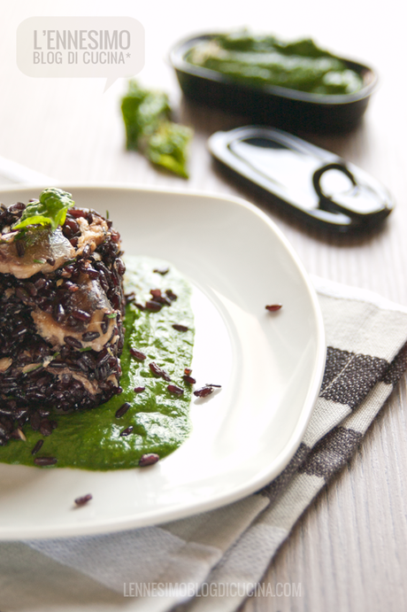 CONSUMARE GIUSTO: RISO VENERE E SARDINE SU PESTO DI SPINACI